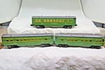 Lionel Postwar 2400, 2401, 2402 Green Passenger Cars.. Fixed Price $238.93.