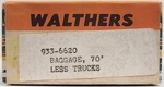 Walthers 933-6620, 70' Pullman Baggage, Undecorated, Ho, Steel Sided, Vintage. Fixed Price $32.50.