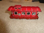 Vintage Scale Hafner Tin Litho 41021 Red Caboose Car 5.5" Long. Fixed Price $18.00.