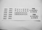 Lionel Pre-war 2600-2601-602 Black Waterslide Decal Pass. 3 Car Set Nice Look!. Fixed Price $8.00.