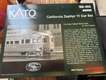 Kato Scale 106-055 California Zephyr 11 Car Set With Display Unit Rack. Fixed Price $500.00.