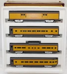 Mth 20- 6019 Union Pacific 4 Car 60' Painted Aluminum Passenger Set 1996 15". Fixed Price $395.00.