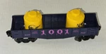 Lionel Gauge Mickey's World Tour '92 Open Freight Car With Canisters. Fixed Price $19.96.