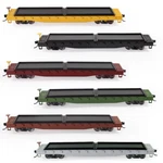 Evemodel Two Cars Ho Scale 52' Flat 1:87 52FT Trains Wagons C8741. Fixed Price $25.99.