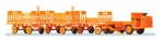 Preiser 17120 - Station Wagon With Three Trailers Orange Livery Ho 1:87. Fixed Price $99.22.