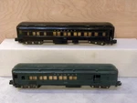 American Flyer 652 Pullman Black Plastic & 653 Green Painted Combination. Fixed Price $100.00.