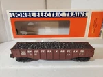 Lionel 6-19403 Western Maryland Brown Gondola W/ Coal Load Road # Wm Ob. Fixed Price $17.50.