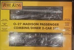 King O-27 2-CAR Combine/diner Madison Passenger Set Pennsylvania Railroad. Fixed Price $200.49.