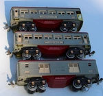 Pre-war Lionel Gauge 602 Baggage, 600 Pullman, 601 Obs 3-PIECE Passenger Set. Fixed Price $295.00.