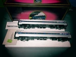 Mth 20-6656 Amtrak 5-STRIPE 2-CAR Amfeet Passenger Set O.b. C-8.. Fixed Price $262.00.