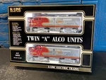2)NIB K-line 0-27 Gauge Santa Fe War Bonnet Twin Alco Engines K-2126 &2128. Fixed Price $159.95.