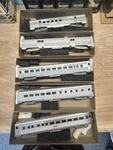 Ho Athearn Set Of 5 Burlington Streamlined Passenger Cars - (vg Blue Boxed). Fixed Price $119.00.