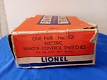 Lionel 027 Electric Remote Control Switches, No. 1121, With Box. Fixed Price $20.00.