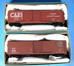 Lot Of 2 Athearn Ho Scale 50' Box Cars / C&ei 1306 Sp 5061. Fixed Price $21.60.