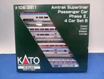 Near Mint Kato Amtrak Superliner Phase Ii 4CAR Set Japan. Fixed Price $288.00.
