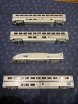 Kato N Scale Amtrak: 161 37-6102+34039 COACHCLASS+33003 LUGGAGECAR+32054SLEEPCAR. Fixed Price $300.00.