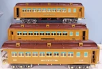Mth Tinplate Traditions Two-tone Brown Std. Gauge 10-1135A, 10-1135B, 10-1135C. Fixed Price $1200.00.