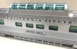 Atlas California Zephyr Vista-dome Chair Car Silver Sage 2 Rail. Fixed Price $175.00.