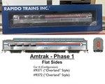 Rapido 175011 Amtrak Phase 3/4 Dome Lounge Flat Sides #9371 "overland" Ho. Fixed Price $153.79.