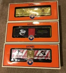 Lionel Walt Disney Mickey Mouse Holiday 3-PACK 6-25035, 6-25052, 6-25065. Fixed Price $210.00.
