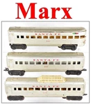 Marx 3197 3152 Dome Santa Fe Sf Passenger Cars 1950S. Fixed Price $36.00.
