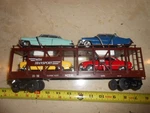 O/O-27 Mth 30-7628 Carrier, Ertl '52 Cadillac & 49 Ford. No Box. As Is.. Fixed Price $35.00.