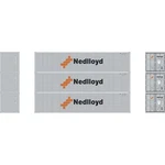 New Athearn 40' Low-cube Container Nedlloyd (3) Scale. Fixed Price $39.99.