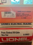 Lionel Lot Of 2 Penn Cen & Lehigh Valley Boxcars Come In Orig. Boxes. Fixed Price $36.00.