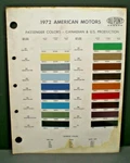 1972 American Motors Passenger Car Colors Dupont Canada Paint Chip Samples Chart. Fixed Price $12.99.