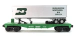 Lionel Trains No. 6-16308 Burlington Northern Flat Car W/ Trailers, Gauge. Fixed Price $20.00.