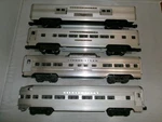 Lionel Gauge Postwar 2531 2532 2533 2530 Silver Aluminum Passenger Cars C6. Fixed Price $149.00.