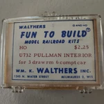 Ho Scale Gauge Walthers Model Railroad Kit U732 Pullman Interior Draw Rm 6. Fixed Price $9.47.