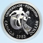 1983 Canada Elizabeth Ii World University Games Proof Silver Dollar Coin I98110. Fixed Price $238.20.