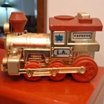 Blue Star Express Battery Operated Toy Train Locomotive Red Gold 1890. Fixed Price $10.45.