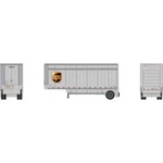 Athearn Ho Scale Rtr 28' Drop Sill Trailer, Ups W/shield #348292. Fixed Price $33.95.