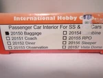 Ihc Ho 20150, Passenger Baggage Car Interior Kit. Fixed Price $29.99.
