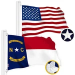 Combo: American Usa & North Carolina Flag 6X10 Ft Both Embroidered Spun Poly. Fixed Price $144.99.