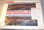 Lionel Pennsylvania Railroad Train Emd F3A Dual Motor Diesel Locomotive 6-8970. Fixed Price $499.99.