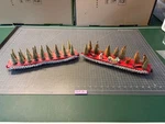 Mth Train 2 Custom 13.5" Long Flat Cars W/ Holiday Christmas Tree Loads Lot. Fixed Price $38.95.