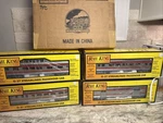 New Rail King Mth O Gauge Santa Fe 0-27 4 Piece Streamlined Passenger Car Set. Fixed Price $403.75.