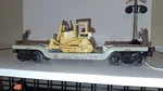 Scale Lionel Depressed Up Flat Car With Bulldozer 6-16935. Fixed Price $24.50.