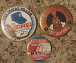 Set Of 3 Metal Lionel Train 1995-96 Railroader Club/inside Track Pin Buttons Exc. Fixed Price $10.00.