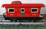 Marx Red # 556 New York Central Lines Tin Litho Caboose Gauge 4-WHEEL Vintage. Fixed Price $9.00.