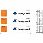 New Athearn 20' Reefer Container Hlxu (3) Scale. Fixed Price $38.98.