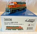 Rapido Trains Ho Scale Bnsf GP38 Dcc Ready. Fixed Price $180.00.