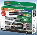 Kato 106-8701-S Chicago Metra MP36PH Gallery Bi-level Commuter Starter Trains. Fixed Price $435.00.