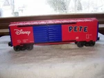 Lionel Disney Pete And Goofy Jumping Box Car No. 6-36782. Fixed Price $50.00.