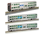 Kato 106-8703-DCC N Chicago Metra Gallery Bi-level Coach (set Of 3). Fixed Price $100.66.