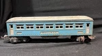 2 Vintage Lionel - Gauge Pullman Passenger Car Blue & Silver. Fixed Price $56.00.