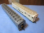 Set Of (2) Vintage Penn Line Vista Dome Passenger Cars Ho Scale Undecorated. Fixed Price $22.39.